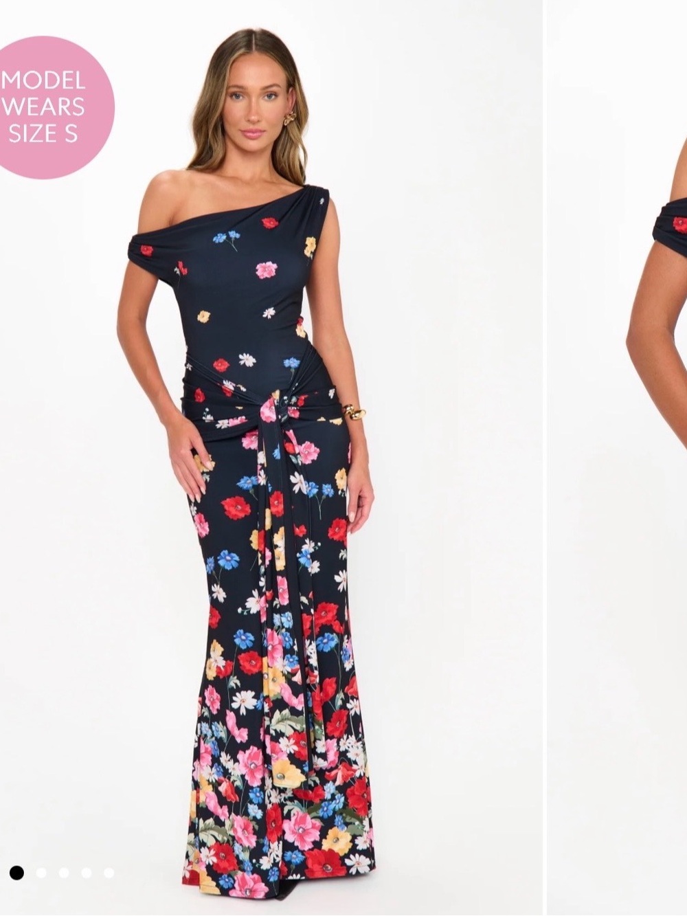 Show Me Your Mumu Women’s One-Shoulder Falling Floral Maxi Dress - Black